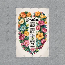 Grandma Floral Metal Sign Gift for Grandmother, Sentimental Home #567585