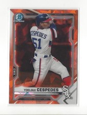 2021 Bowman Chrome Sapphire Prospects Orange #176 Yoelqui Cespedes White Sox /75