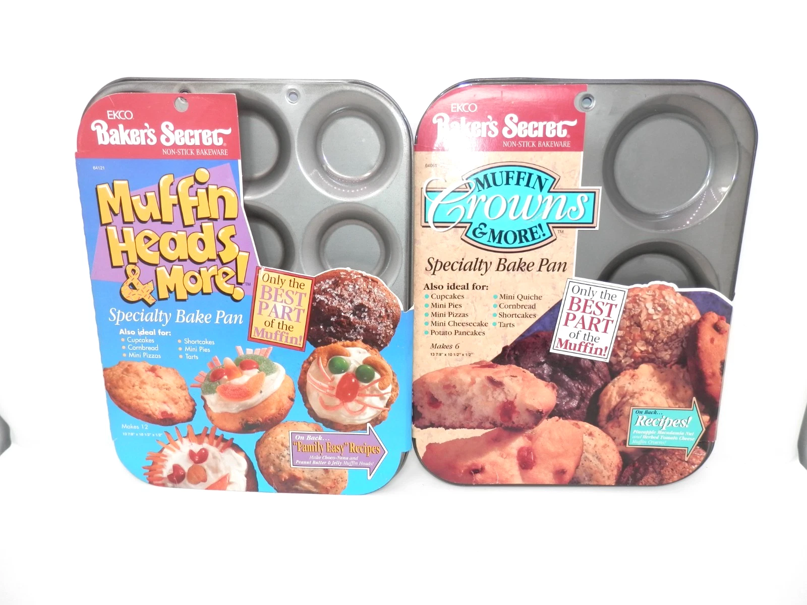 EKCO Baker's Secret Muffin Crown Heads Specialty Bake Pans Non-Stick New NOS
Opens in a new window o