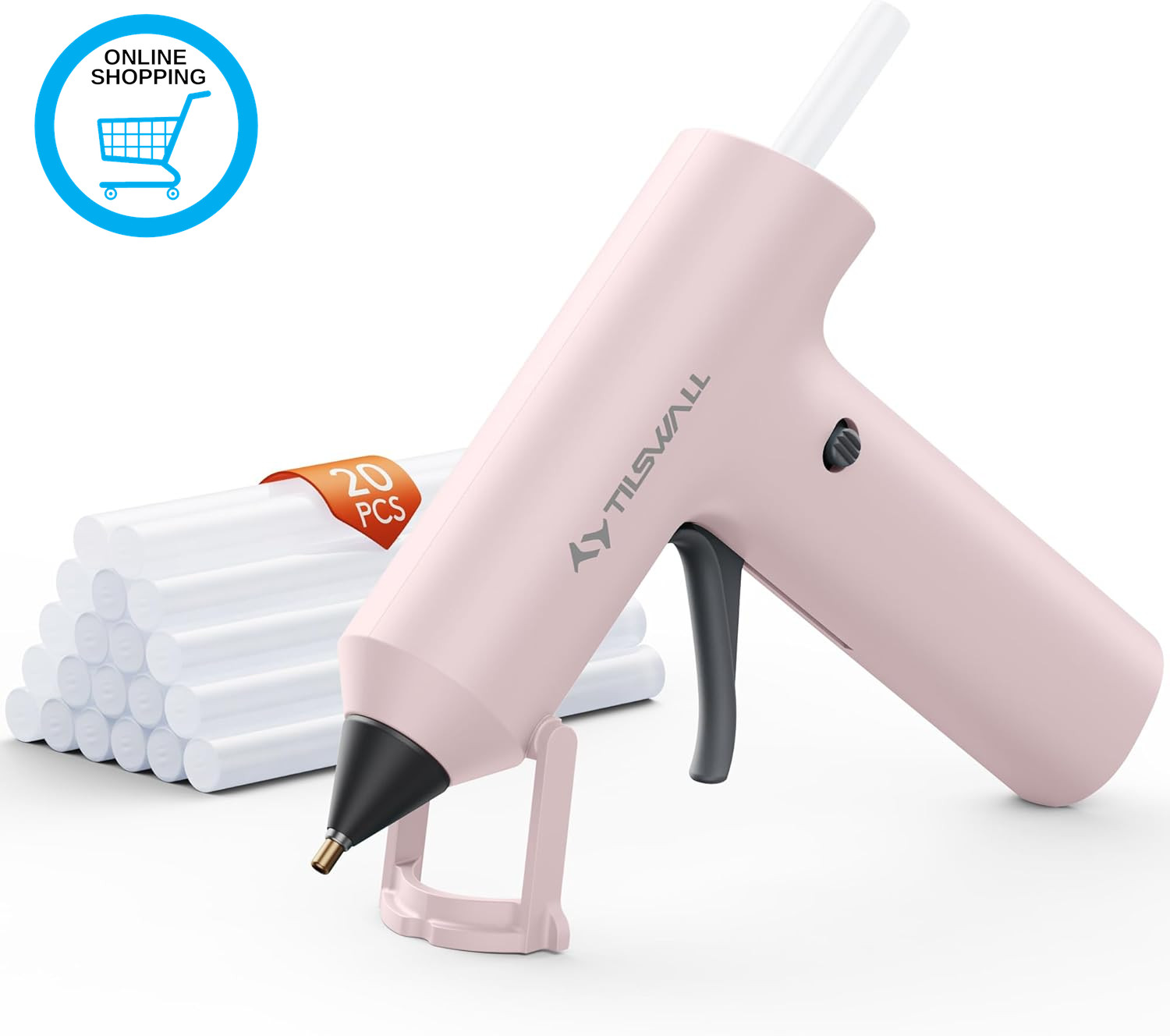 Mini Cordless Glue Gun with 20PCS Glue Sticks, Quick-Heat Rechargeable Hot Glue
