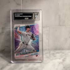 2024 Topps Paul Skenes Stars of MLB Chrome Refractor Rookie GMA 10 Pirates #CSM…