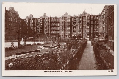Kenilworth Court Putney Luxus Wohnungen & Tennisplätze London RPPC Postkarte