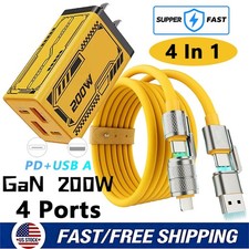 200W Super Fast Charging Type C Wall Charger For Samsung iPhone Android Phone