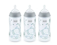NEW NUK Smooth Flow Anti Colic Baby Bottle 10 oz - 4 Pack clear elephant
