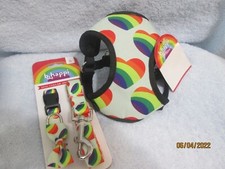 B Happi Dog Heart Collar With Bow, Leash  Harness Small New See Pics For Sizing