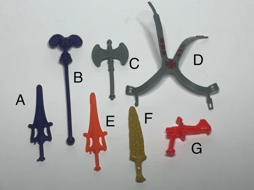Vintage Masters of the Universe character accessories parts 1982 Mattel