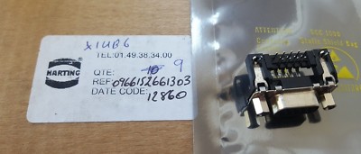 LOT OF 9 HARTING 0966152661303 D-SUB FEMALE 9 PIN CONNECTOR   (U1.3B2)    