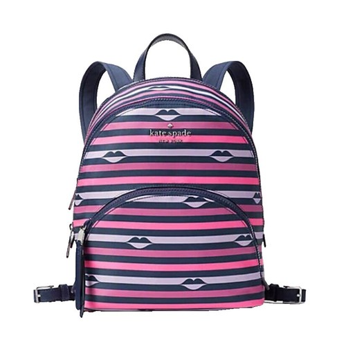 Kate Spade Navy and Pink Striped Backpack KATE SPADE New York Striped Mini Backpack Purse Bag Blue  main image 4