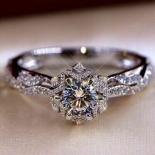 Lab-Created 2.30 Ct Round Cut White Diamond Wedding Ring 925 Sterling Silver