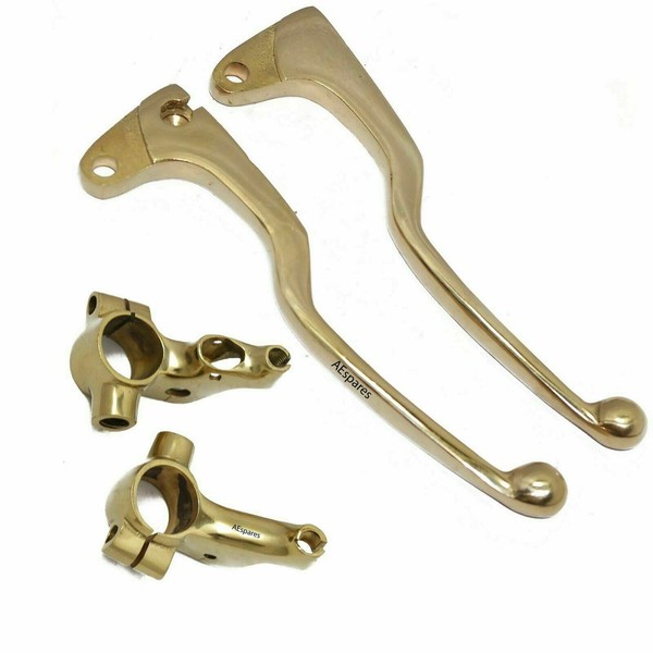 FüR Royal Enfield FrüHe Modell Vintage Messing Brems & Kupplungs Hebel Set ECS-image