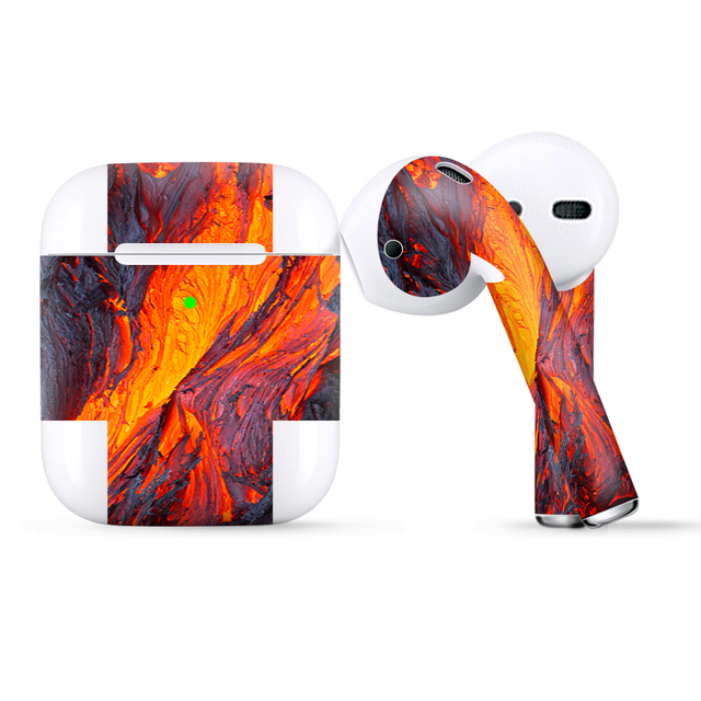 Skins Wraps compatible for Apple Airpods Charred Lava volcano ash | eBay