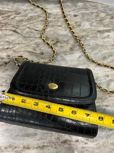 American Tourister Small Faux Black Alligator Embossed Cross Body Purse w/Mirror - Image 4 of 4