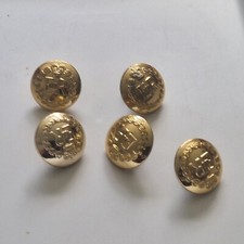 5 Button Limited Birmingham Firmin London Military Buttons ER Silver Tone Metal 