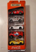 Matchbox COCA-COLA CARS 5 PACK GIFT SET-1/64 - Mattel Wheels-1999 NEW NICE-35999
