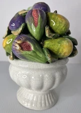 Multi-color ceramic fruit bowl table decoration - 7" tall