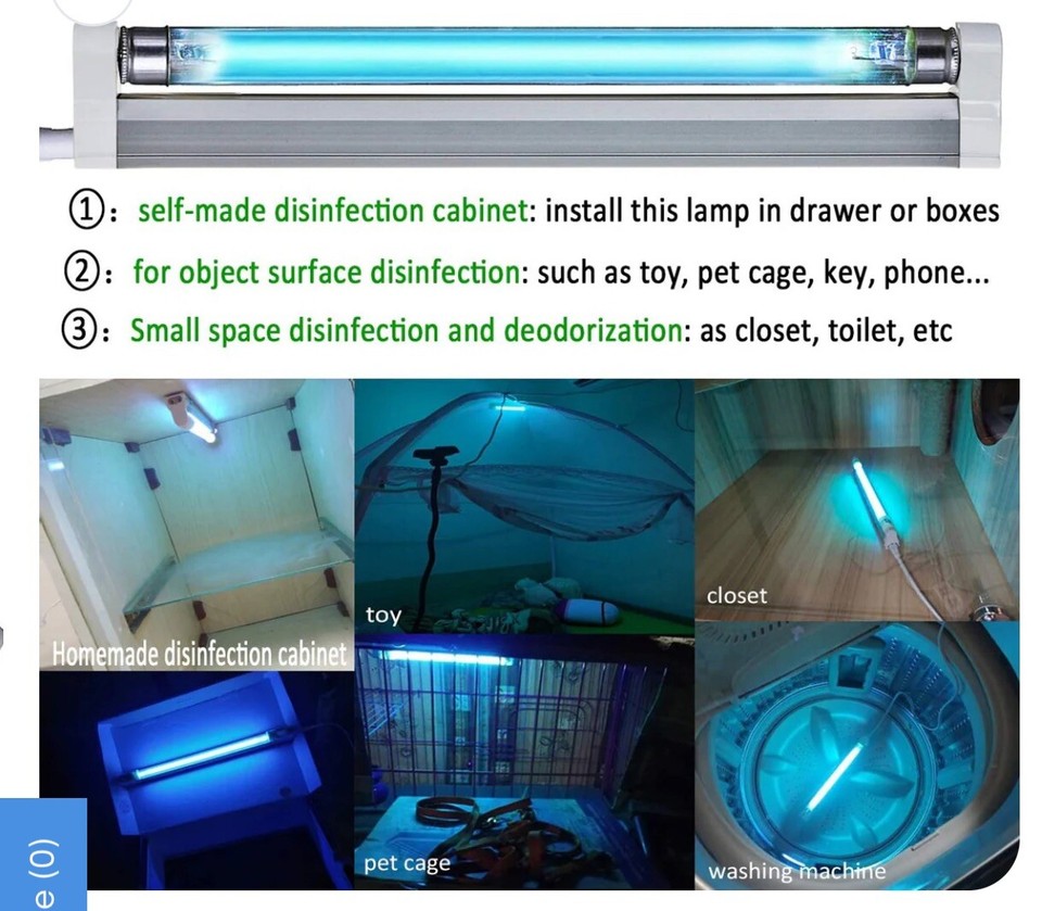 UVC UV Light Ozone Sterilize Germicidal Lamp Home office Disinfection