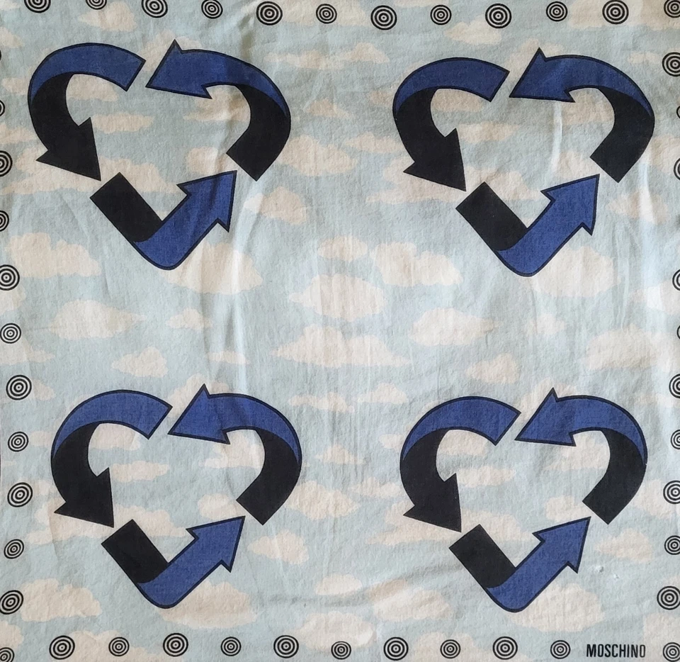 Moschino Pocket Square Handkerchief Multicolor 18" x 18" 100% Silk Vintage - Image 2 of 4