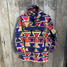 NWT Patagonia Unisex Kids Large 12 Aztec Fleece Cagoule Pullover Hooded Jacket