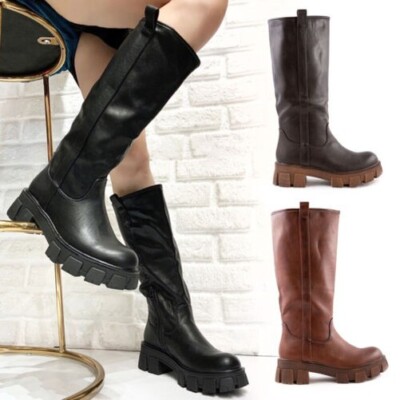 Women's Motorcycle Biker Boots Winter Casual Shoes TOOCOOL YG882