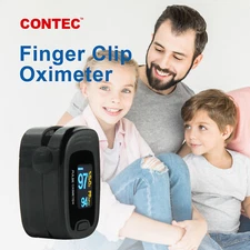 CONTEC Fingertip Pulse Oximeter,Blood Oxygen Spo2,Free Case,Lanyard,SPO2,PR