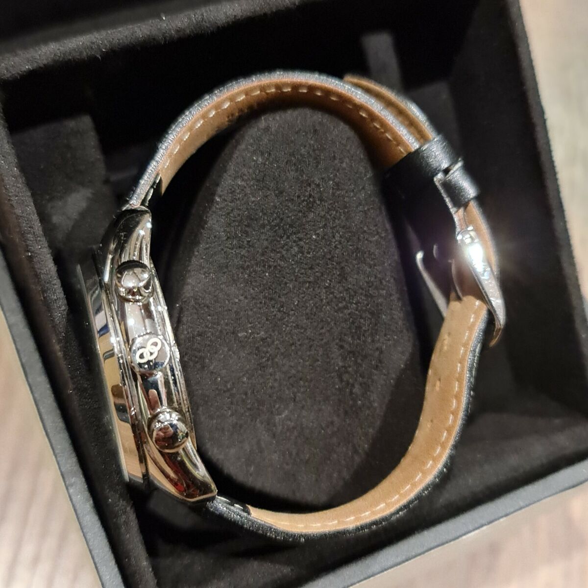 LINKS OF LONDON Mens Black Silver Bloomsbury Chronograph LINKS OF LONDON Mens Black Silver Bloomsbury Chronograph