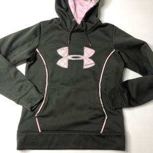 pink camo under armour hoodie women's