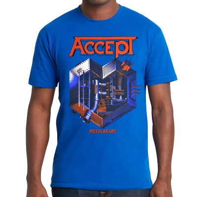 NEW Accept Metal Heart T-Shirt Blue All Size S-5XL Unisex Shirt | eBay