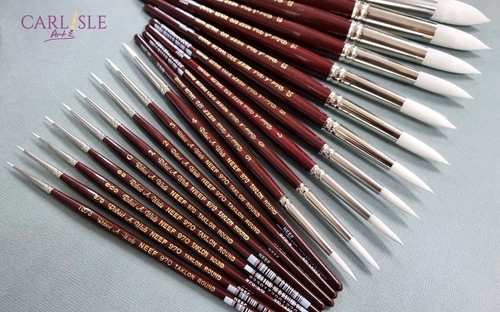 Neef Robert Wade 970 Taklon Round Short Handle - Choose Your Size - Picture 2 of 5