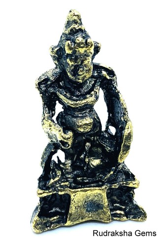 BRASS KUBER KUBERA VAISRAVANA EKAKSIPINGALA RAJA 1.5 INCH MINI STATUE IDOL OM - Picture 3 of 3