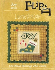 LIZZIE KATE: CHRISTMAS BLESSINGS FLIP IT JOY (W/CHARM) CROSS STITCH PATTERN