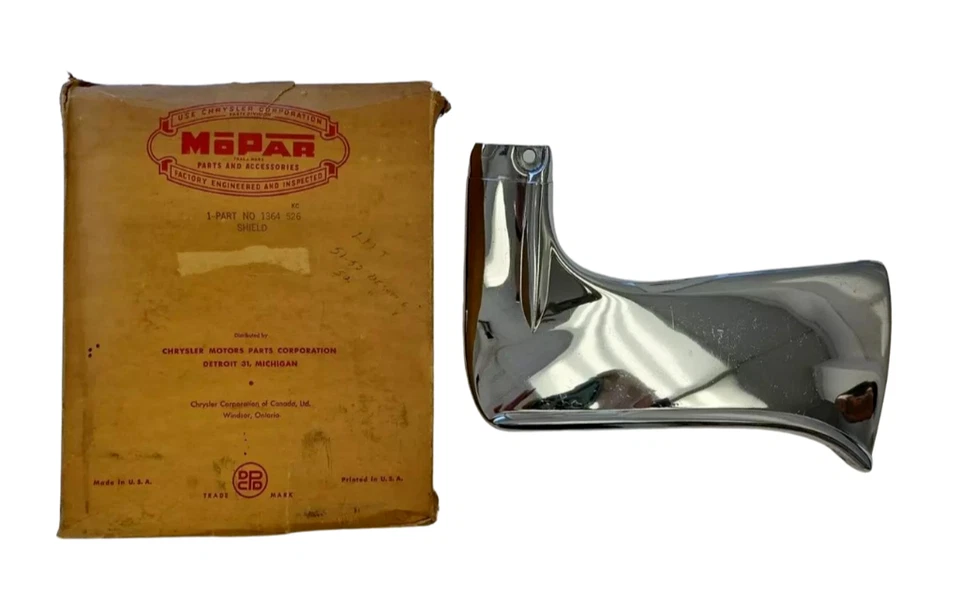 1951-1952 DeSoto 4-door Sedan & Club Coup Left Side Stone Shield 1364526 NOS. - Image 2 of 4