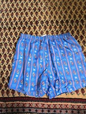 vintage usa olympic silk shorts boxer bottom blue torch america flag large