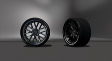 Realistic Michelin sports tire and alloy wheel, STL - OBJ file, four versions