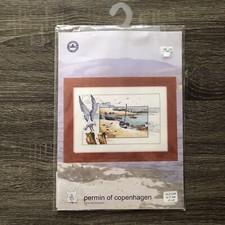 Permin of Copenhagen Danish Art Needlework Beach/Boats Kit 12-2144A
