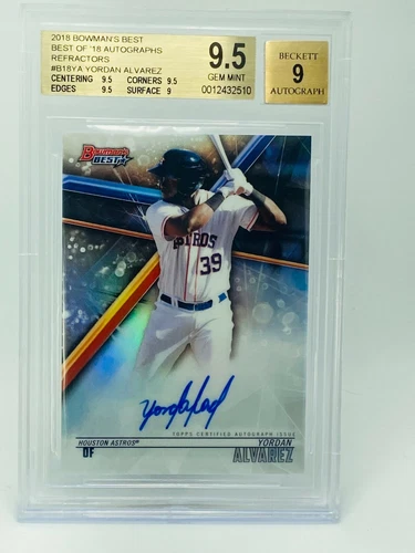 2018 Bowman's Best Yordan Alvarez Best of '18 Refractor Auto #B18-YA BGS 9.5