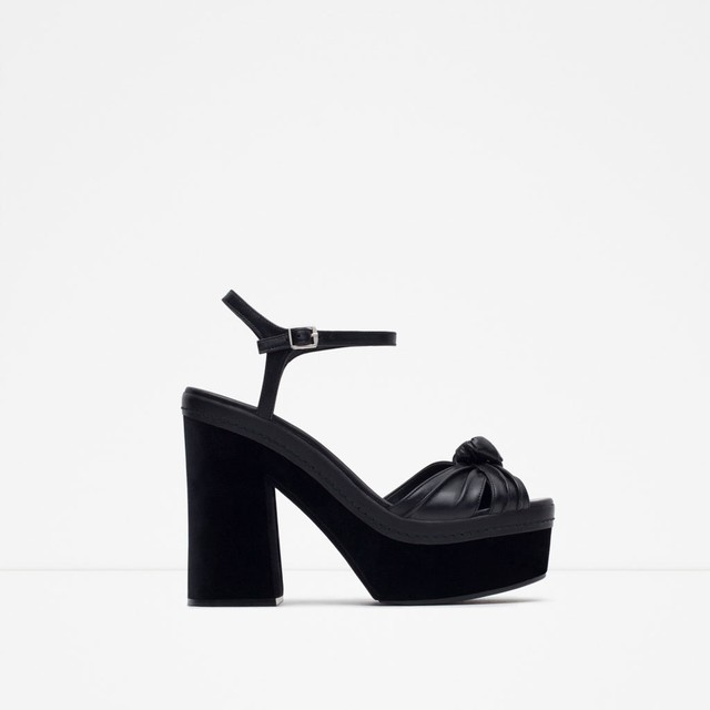 zara black platform shoes