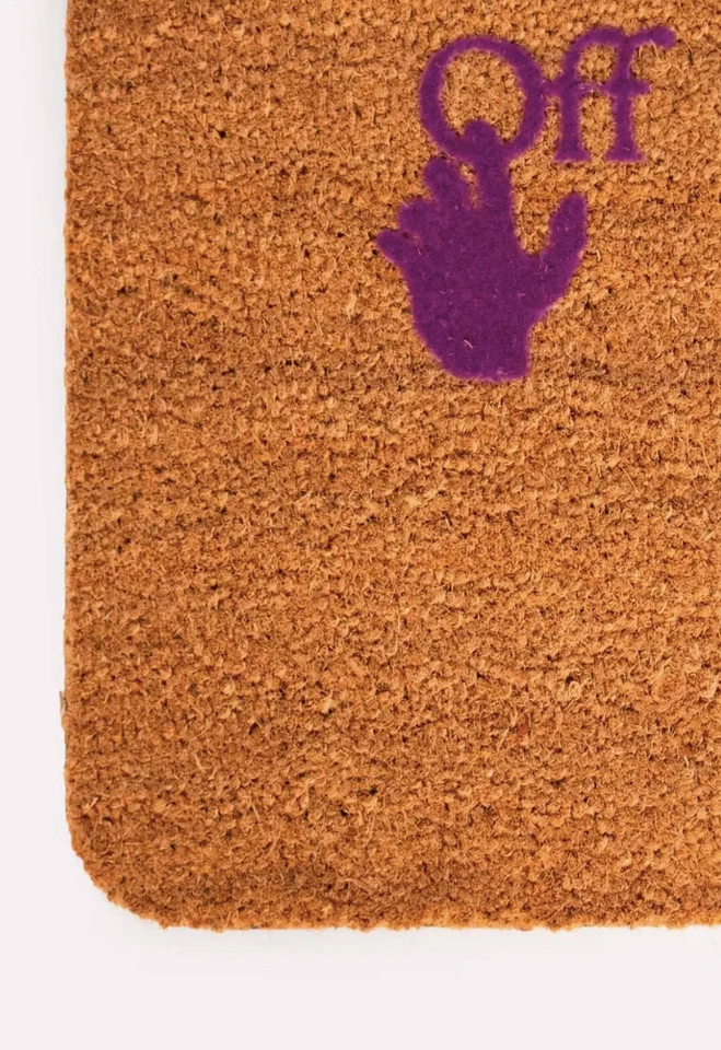 Felpudo de fibra de coco blanco roto Foto 3 de 4