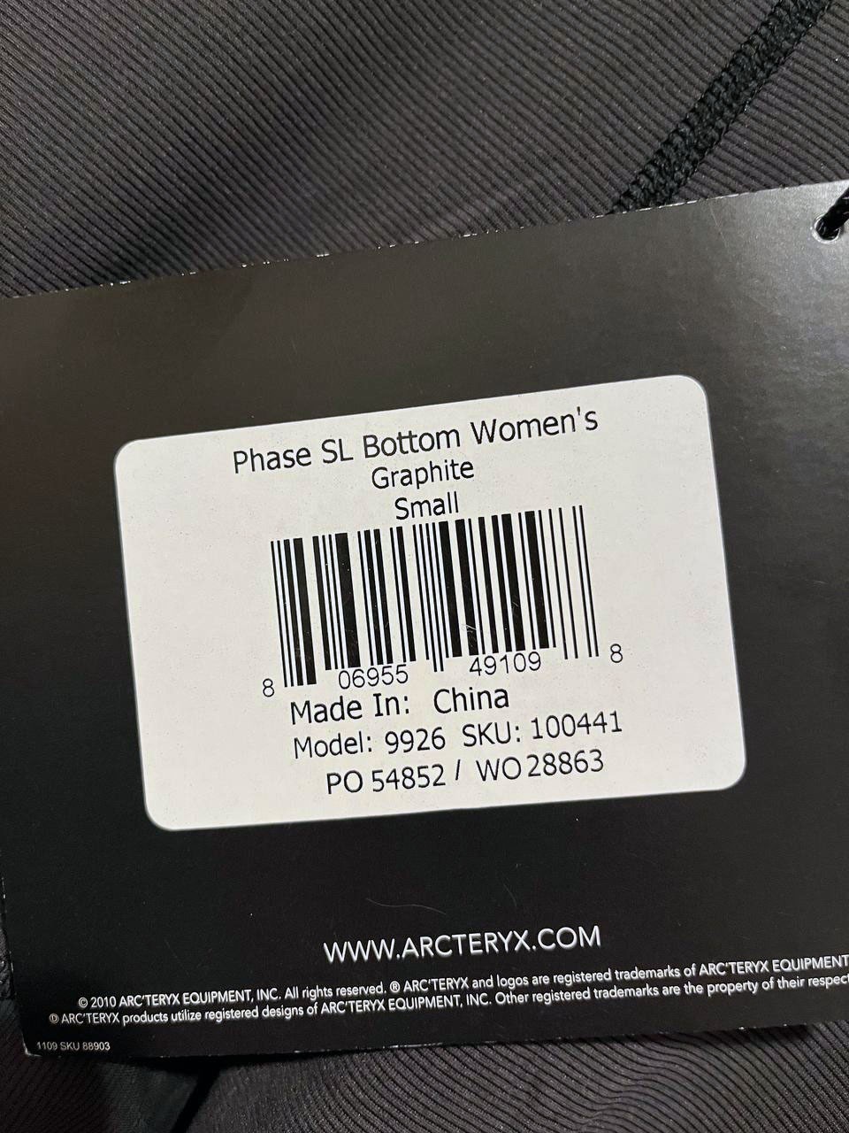 Arc'teryx Phase SL Women's Baselayer Leggings Graphite Stretch Athletic Size: S thumbnail 4