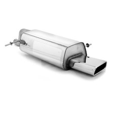 FOX Sportauspuff Edelstahl 1x145x65mm Trapez für Ford Fiesta VII inkl. Sport