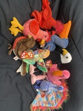 Ty Beanie Babies Rare Bird Plush Toys Lot of 8