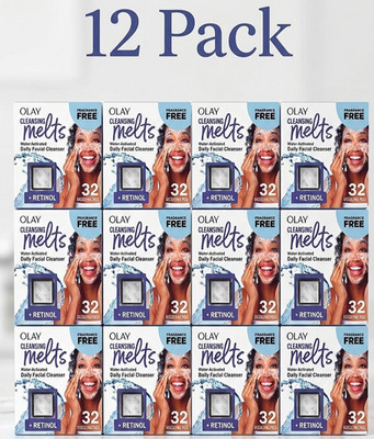 12X Olay Cleansing Melts Face Cleanser +Retinol Anti-Aging 32 Pads Each