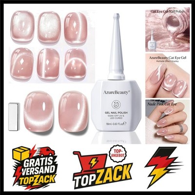 Azurebeauty UV Nagellack Cat Eye Rosa 18ml Gel Reflective Magnet Nagellack