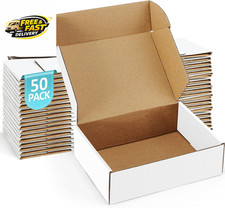 Shipping Boxes 7X5X2 Inches Small Mailing Boxes 50 Pack White Cardboard