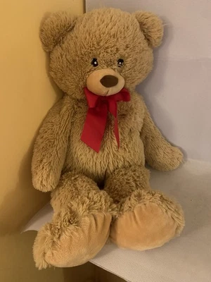 Dunelm Teddy Bear Red Bow Large Soft Toy Plush Toy 28” - Image 1 of 4