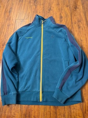 Puma ADER ERROR T7 TRACK Sweat Shirt JACKET Fleece Graphic Logo Blue Men SZ M