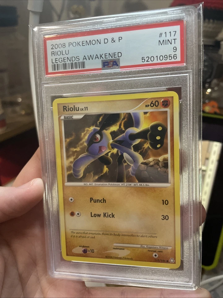 Pokémon TCG Riolu Legends Awakened 117/146 2008 Vintage, Common, PSA 9! Mint! - Image 3 of 4