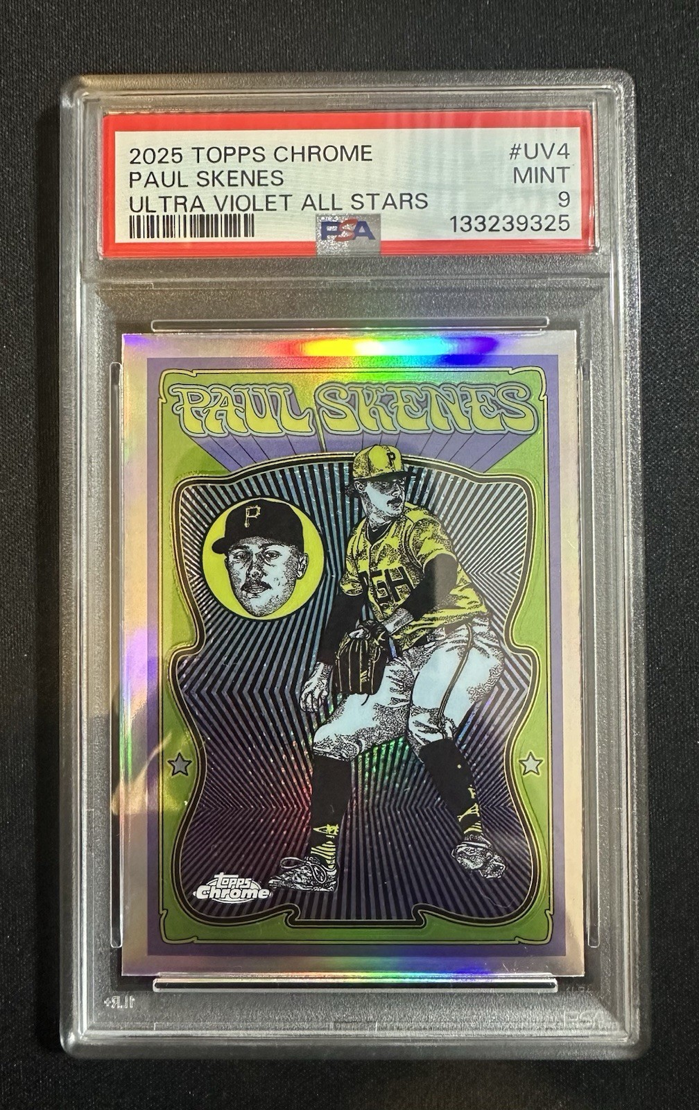 Paul Skenes 2025 Topps Chrome Ultra Violet All Star PSA 9!! Cy Young Winner 🔥🔥