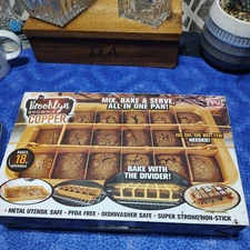 Brooklyn Brownie Nonstick Copper Pan by Gotham Steel Mix Bake no brownies