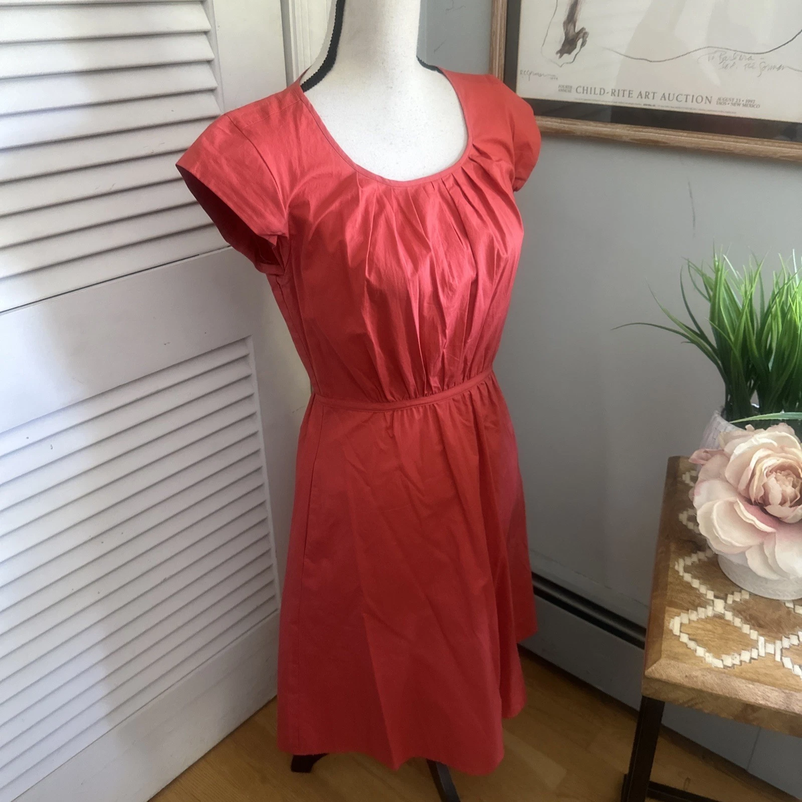 VETEMENTS Abito donna MARTIN OSA *XS arancione bruciato aderente svasato lunghezza ginocchio preppy classico