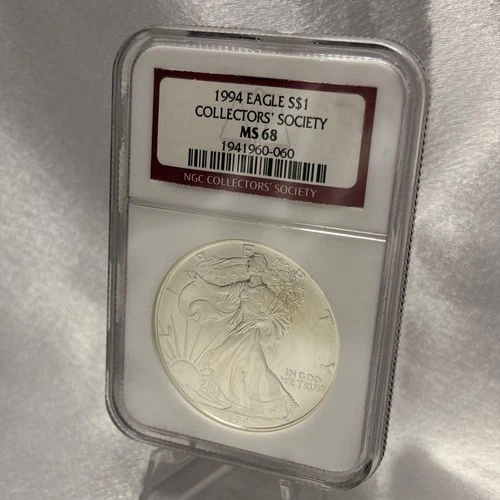 1994 American Silver Eagle MS68 NGC Collectors Society [1H]